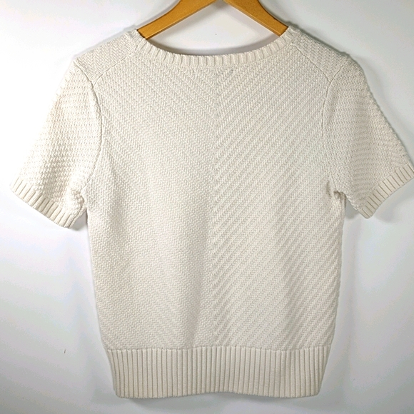 Banana Republic short-sleeve creme knit sweater - Picture 8 of 8